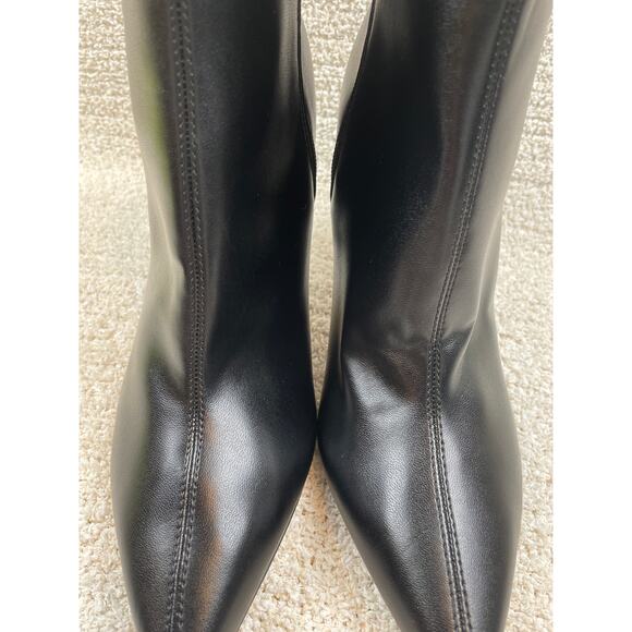 NINE WEST Black Women's 10M Stiletto Pointed Leather Boots - Picture 8 of 11